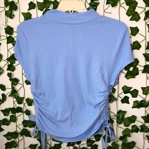 ✈️light blue ruffled turtleneck✈️